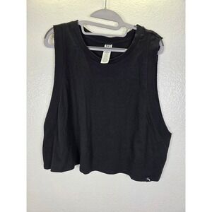 JoyLab Women XXL Black Onyx Boxy Fit Tank Top Cropped Sleeveless Muscle Tee